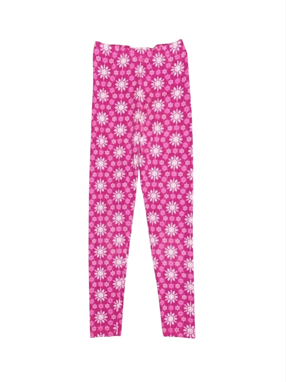 GIRL'S Pink Snowflake Print Leggings Size 6/6X